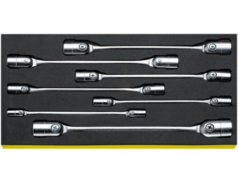 STAHLWILLE - FLEXI TCS 29/7 Zestaw kluczy nasadowych dwustronnych przegubowych FLEXI FLEXI TCS 29/7 8x9-20x22 7 szt. - 96830195