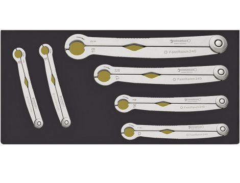 STAHLWILLE - FastRatch TCS 240/6 Zestaw kluczy z grzechotką FastRatch FastRatch TCS 240/6 10-19 6 szt. - 96838774