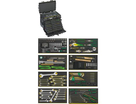 STAHLWILLE - 13221 WT/TS Zestaw AOG do samolotów w wózku narzędziowym 13221 WT/TS  381x581x455mm 206 szt. - 98814915