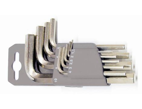 ZESTAW KLUCZY IMBUSOWYCH KRÓTKICH 1.5-10 NIKIEL