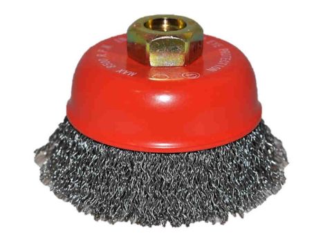 SZCZOTKA GARNKOWA 80MM M14 DRUT FALISTY STAL 0,3