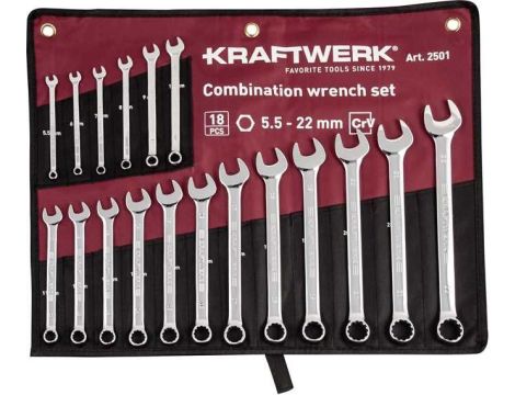 ZESTAW KLUCZY PŁASKO-OCZKOWYCH COMBI W ETUI 5.5-22