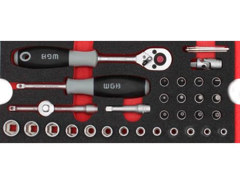 ZESTAW KLUCZY NASADOWYCH 1/4" W PIANCE (36) /WGB/