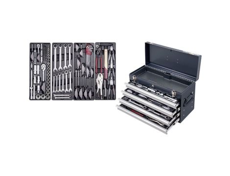 SKRZYNIA Z ASORTYMENTEM 100 NARZĘDZI BASIC LINE