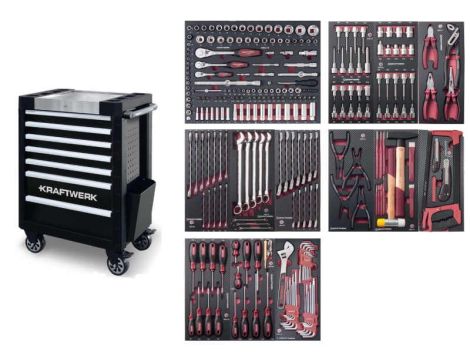 WÓZEK NARZĘDZIOWY P407 Z WYPOSAŻENIEM 280 CZĘŚCI