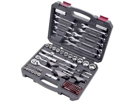 ZESTAW KLUCZY NASADOWYCH 1/4"+1/2" 80-częściowy