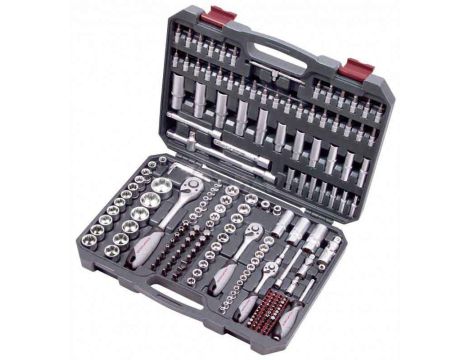 ZESTAW KLUCZY NASADOWYCH 1/4"+3/8"+1/2" 200 CZĘŚCI