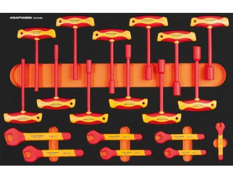 ZESTAW KLUCZY PŁASKICH I NASADOWYCH T VDE W PIANCE