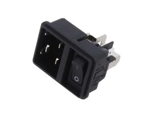 EC11.0001.301Złącze zasilające AC gniazdo męskie 16A 250VAC IEC 60320
