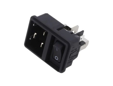 EC11.0001.301Złącze zasilające AC gniazdo męskie 16A 250VAC IEC 60320