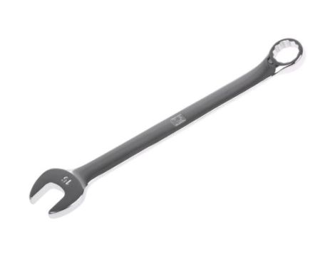 Klucz płasko-oczkowy, roz. 15 mm, dł. 200 mm, materiał: Stal chromowo-wanadowa, RS PRO