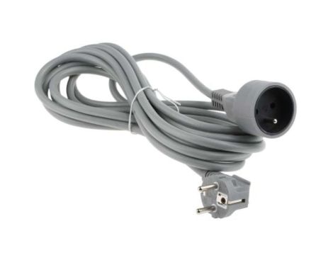 Przewód zasilający, 5m, 16 A, 250 V, Szary, złącze A: CEE 7/7, Schuko, złącze B: CEE 7/7, Schuko CEE 7/7 niemieckie