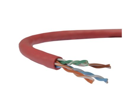 Kabel UTP kat.5e U/UTP 4x2x0,58 linka czerwona Telegärtner /100m/