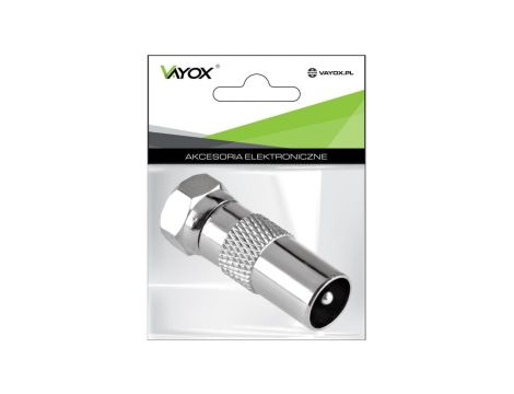 Złącze wtyk F - wtyk antenowy Vayox PAK. - 100szt.