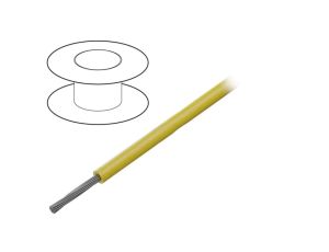3071 YL005 Przewód na rolce o długości 30,5m linka Cu, 600V PVC zółty 22 AWG