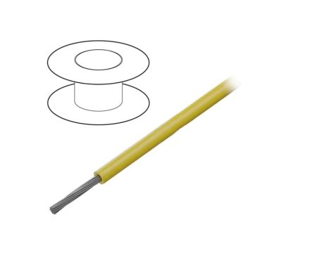 3071 YL005 Przewód na rolce o długości 30,5m linka Cu, 600V PVC zółty 22 AWG