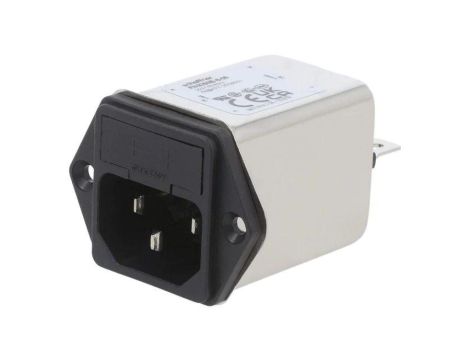 Złącze zasilające AC męskie 6A 250VAC C14 (E) 300uH FN9260B-6-06