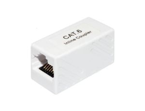 Łącznik modularny beczka 2xRJ45 8P8C kat.6 nieekranowany UTP biały