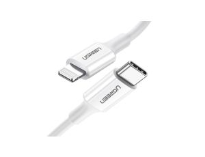 Kabel Ugreen US171 Lightning - USB-C MFi PD 20W 480Mb/s 1m - biały