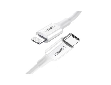 Kabel Ugreen US171 Lightning - USB-C MFi PD 20W 480Mb/s 1m - biały