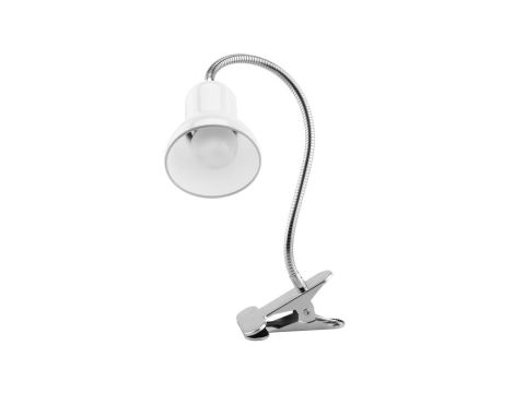 Lampka Biurkowa Stołowa Regulowana DONA Szkolna Nocna E27 Klips Biała LUMILED