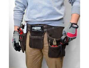 AWTOOLS PAS MONTERSKI PROFESJONALNY 11 KIESZENI PASEK SKÓRZANY BLACK LINE - image 2