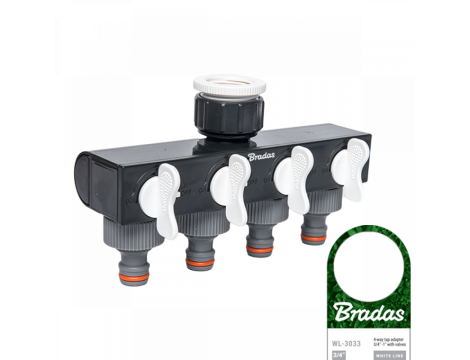 ROZDZIELACZ 4-DROŻNY GW  1" - 3/4" Z ZAWORAMI /WHITE LINE