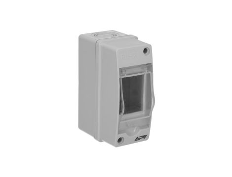 Rozdzielnica natynkowa hermetyczna APV-RH-02 1x2 moduły (690V AC / 1000V DC) IP65 54x120x89mm drzwi transparentne Adelid