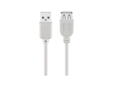 Przedłużacz USB 2.0 Hi-Speed, Szary - Długość kabla 5 m