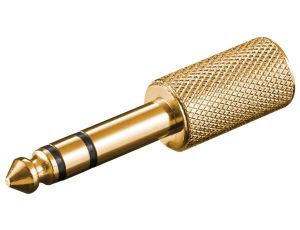 Adapter do słuchawek, wtyk jack AUX 6,35 mm na 3,5 mm, wersja złota - Połączenie typu Wtyk jack 6,35 mm (3-pinowy, stereo)