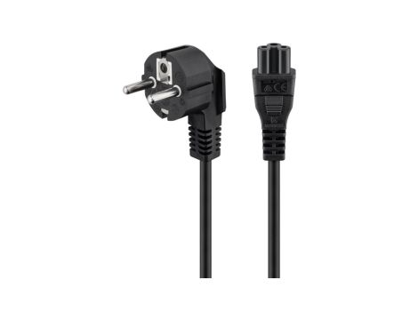 Kabel przyłączeniowy sieci (styk uziemiający) kątowy, 3 m, czarny - Długość kabla 3 m