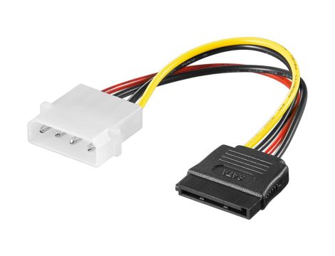 Kabel zasilający adapter zasilający do komputera, wtyk 5,25 na SATA - Długość kabla 0.13 m