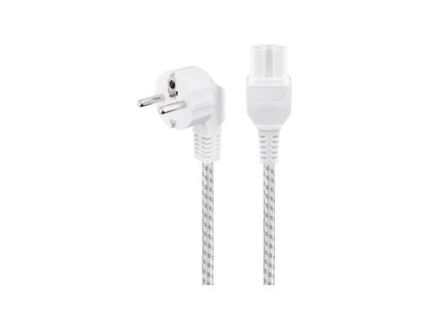 Kabel przyłączeniowy do urządzeń grzewczych, 2 m, biało-srebrny - Długość kabla 2 m