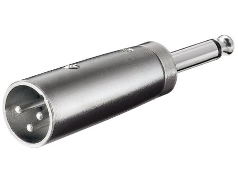 Adapter XLR, wtyk jack AUX mono 6,35 mm na wtyk XLR