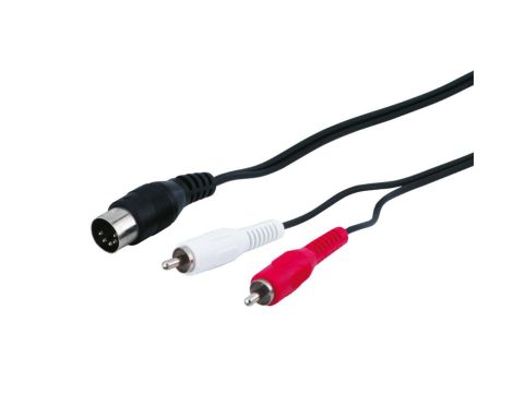 Kabel adaptera audio, wtyk DIN na wtyk cinch stereo - Długość kabla 1.5 m