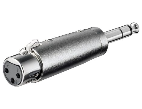 Adapter XLR, wtyk jack AUX stereo 6,35 mm na gniazdo XLR