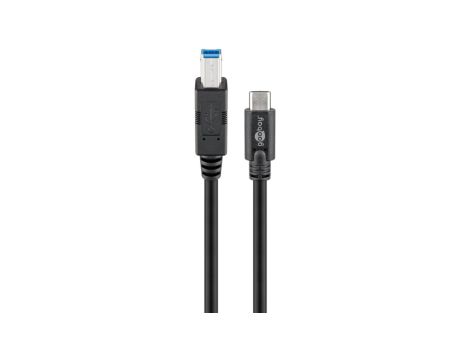 Kabel USB 3.0 USB-C™ na B, czarny - Długość kabla 1 m