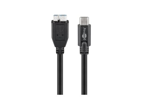 Kabel USB-C™ na Micro-B 3.0, czarny - Długość kabla 0.6 m