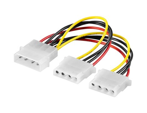 Kabel zasilający typu Y/adapter zasilający do komputera 5,25, 1 x wtyk na 2 x gniazdo - Długość kabla 0.16 m