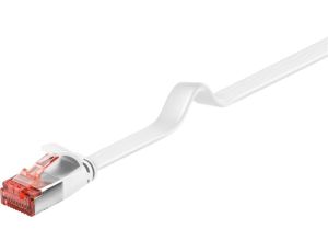 CAT 6 kabel krosowy płaski,U/FTP, biały - Długość kabla 0.25 m