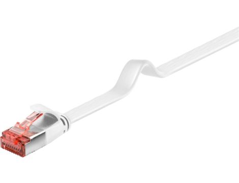 CAT 6 kabel krosowy płaski,U/FTP, biały - Długość kabla 0.25 m