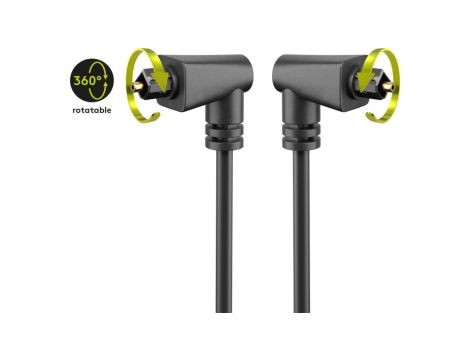 TOSLINK komora kablowa 2-kątowy i obrotowo - Długość kabla 1 m