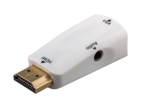 Kompaktowy adapter HDMI™/VGA z audio, pozłacany