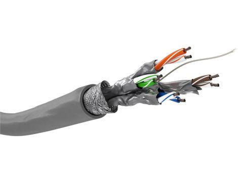 CAT 6 kabel sieciowy, S/FTP (PiMF), Szary - Długość kabla 305 m