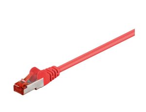 CAT 6 Kabel łączący, S/FTP (PiMF), Czerwony - Długość kabla 1 m