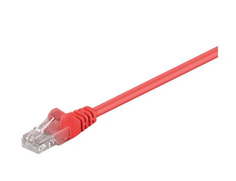 CAT 5e Kabel łączący, U/UTP, Czerwony - Długość kabla 1 m