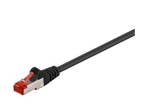 CAT 6 Kabel łączący, S/FTP (PiMF), czarny - Długość kabla 0.5 m