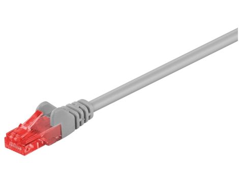 CAT 6Kabel łączący, U/UTP, Szary - Długość kabla 20 m