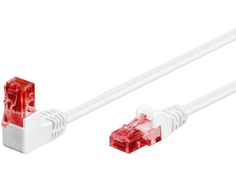CAT 6Kabel łączący 1x 90 pod kątem,U/UTP, biały - Długość kabla 10 m