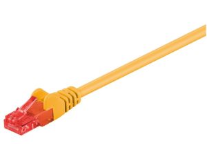 CAT 6Kabel łączący, U/UTP, Żółty - Długość kabla 1.5 m